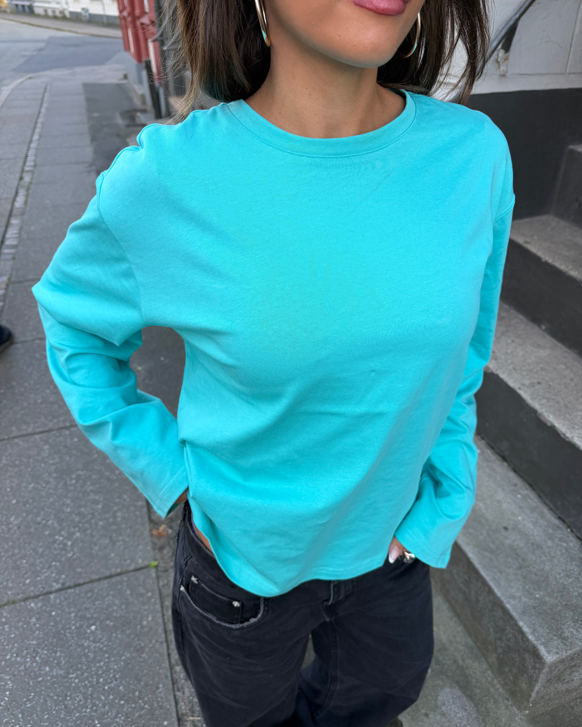 MYNTE TEE - TURQUOISE - Dinvintageshop