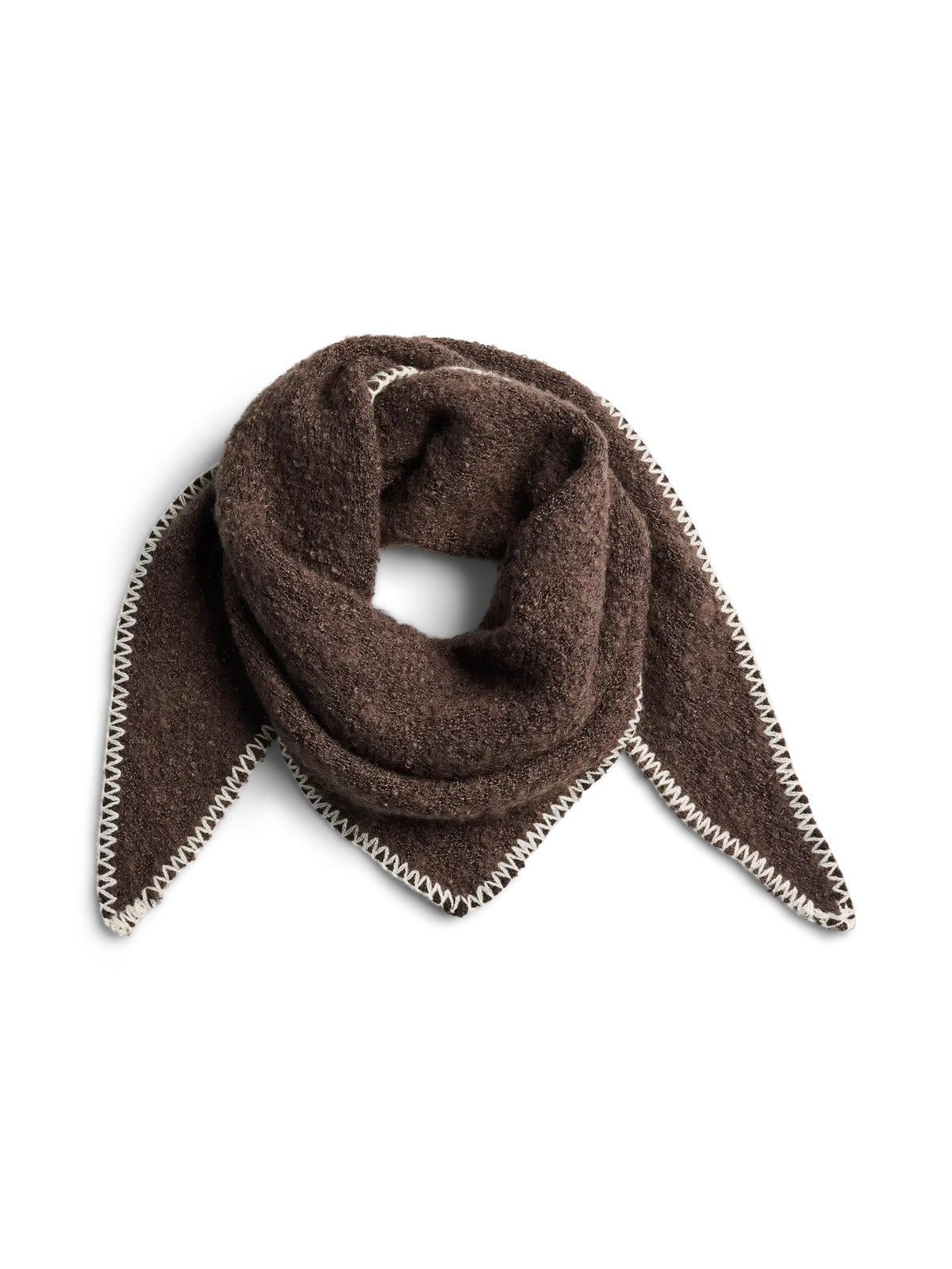 PYRON MINI SCARF - HOT FUDGE / CONTRAST STITCH - Dinvintageshop