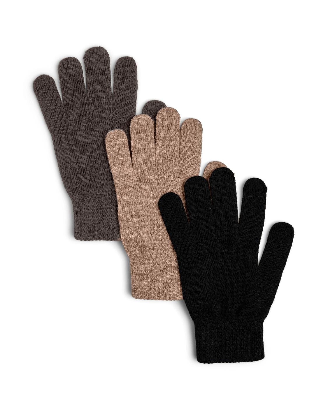NEW BUDDY HANDSKER (3-Pack) (mobilvenlig) - HOT FUDGE/BLACK/NATURAL - Dinvintageshop