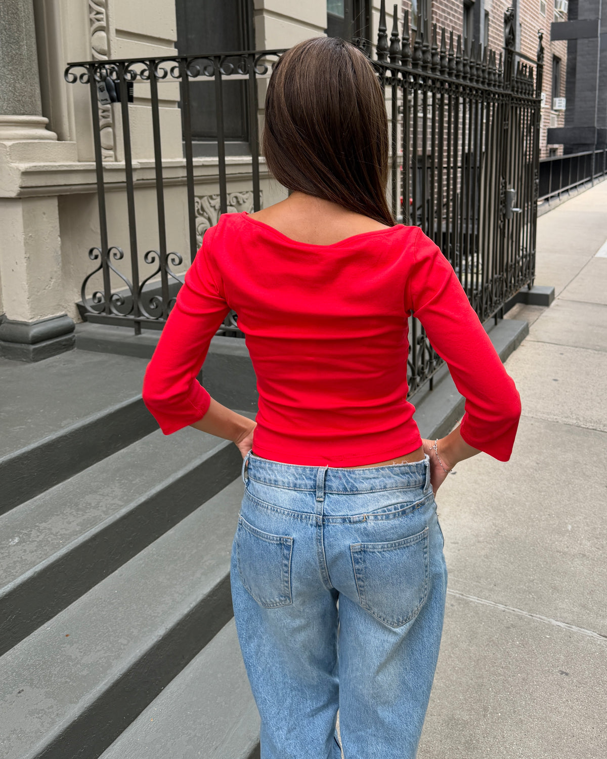 ASTRID 3/4 TOP - RED