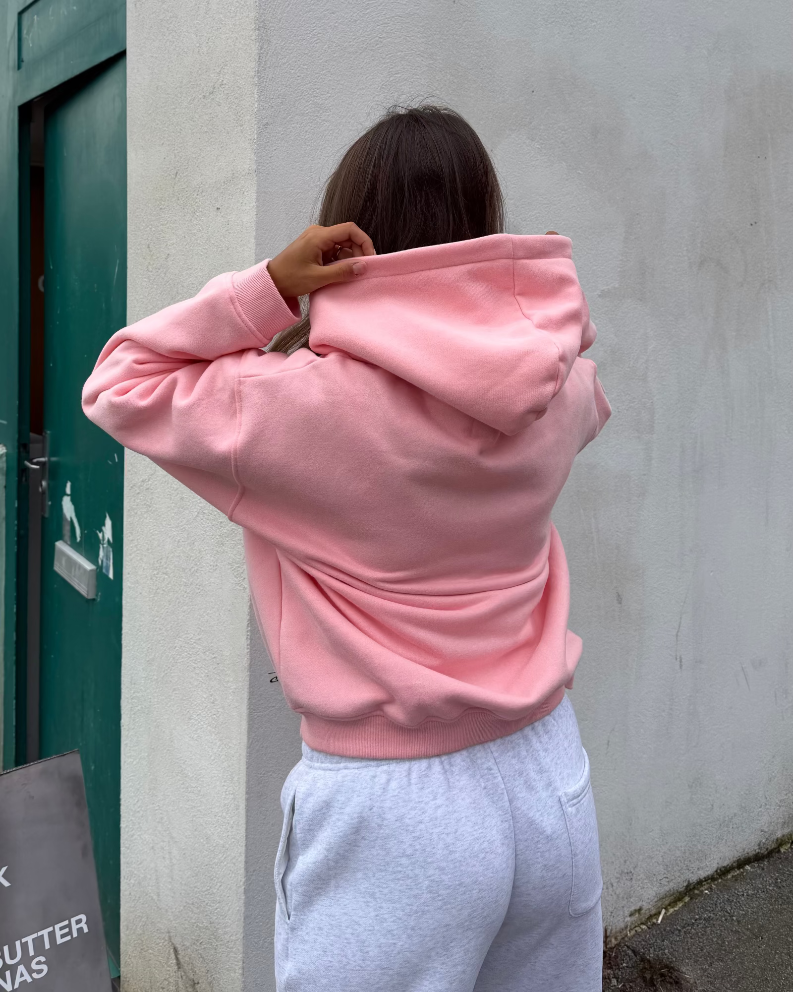 OVERSIZED ZIP HOODIE - LIGHT PINK