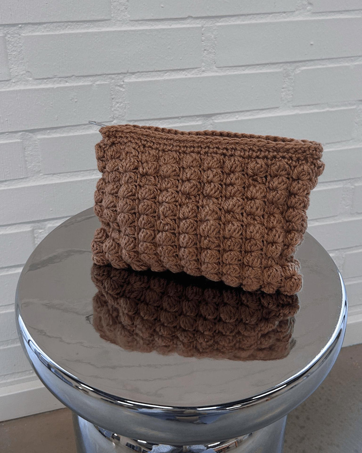 CROCHET CLUTCH - TAUPE
