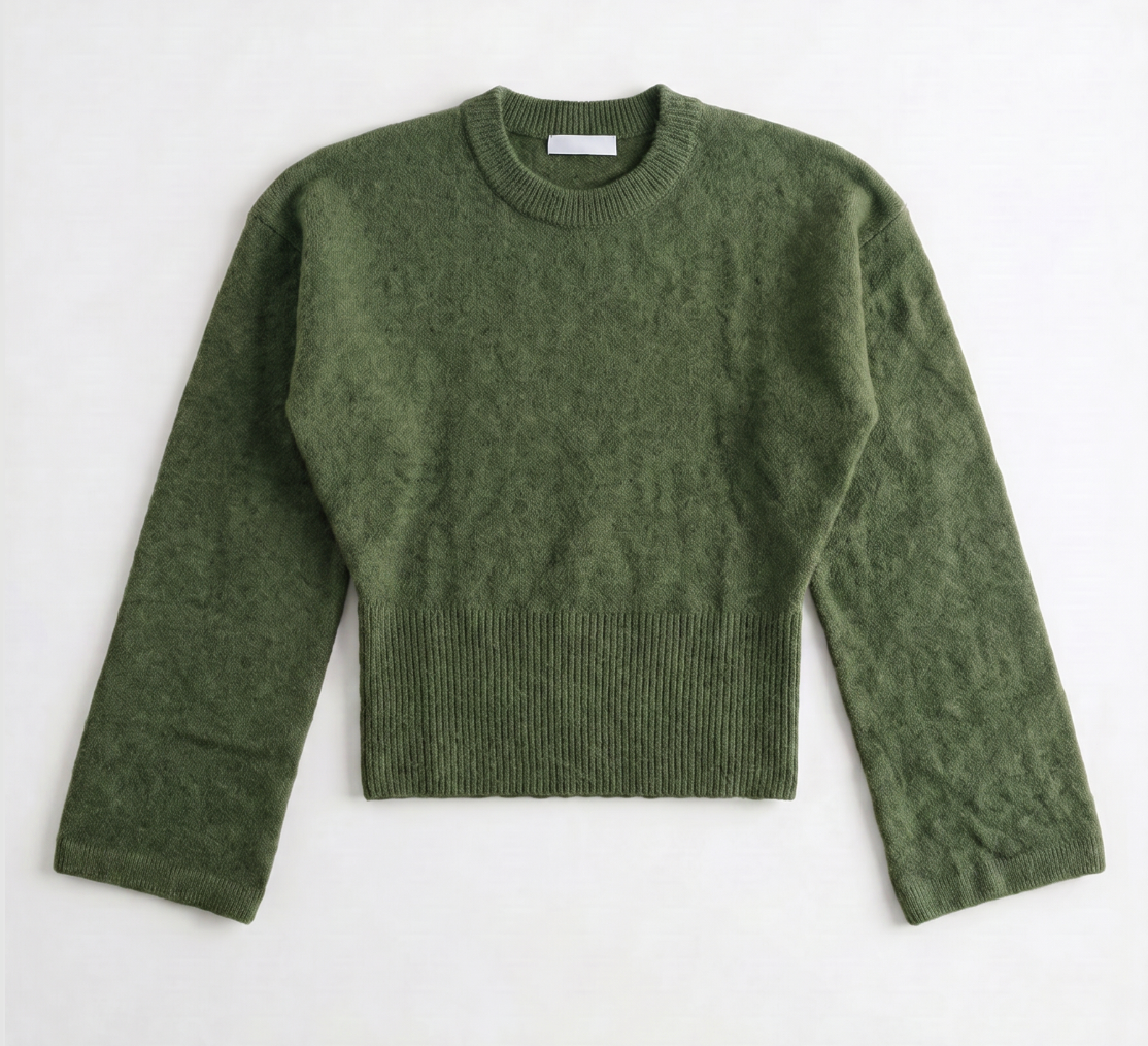 ELLEN ANGEL SLEEVE KNIT - DARK ARMY