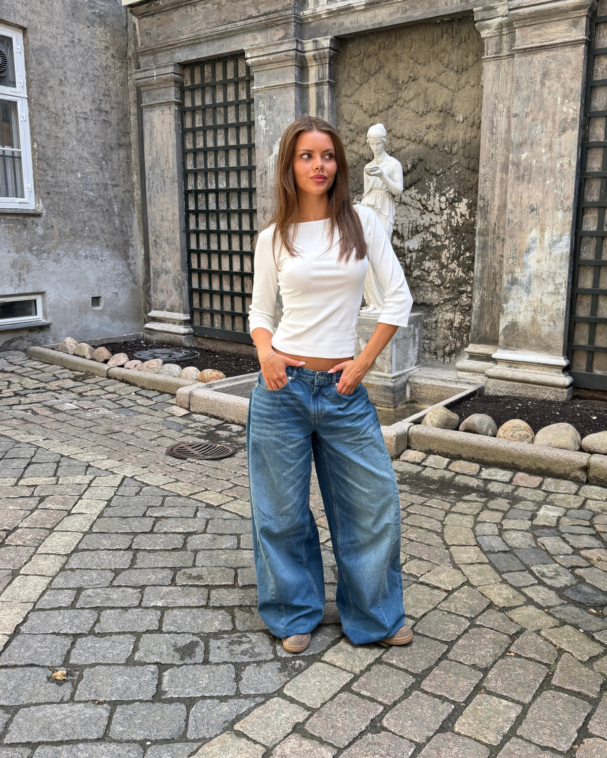 SILLE BAGGY JEANS - MID BLUE