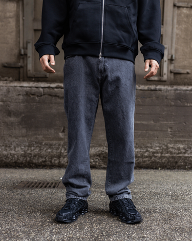 Mørkegrå Blake regular jeans i bomuld med lav talje og løs pasform.