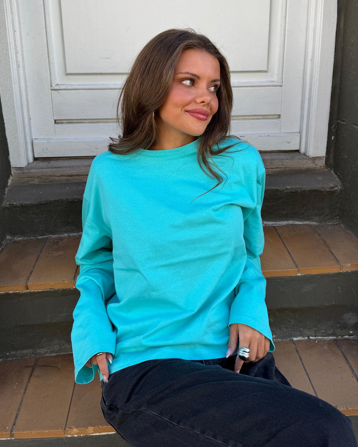 MYNTE TEE - TURQUOISE - Dinvintageshop