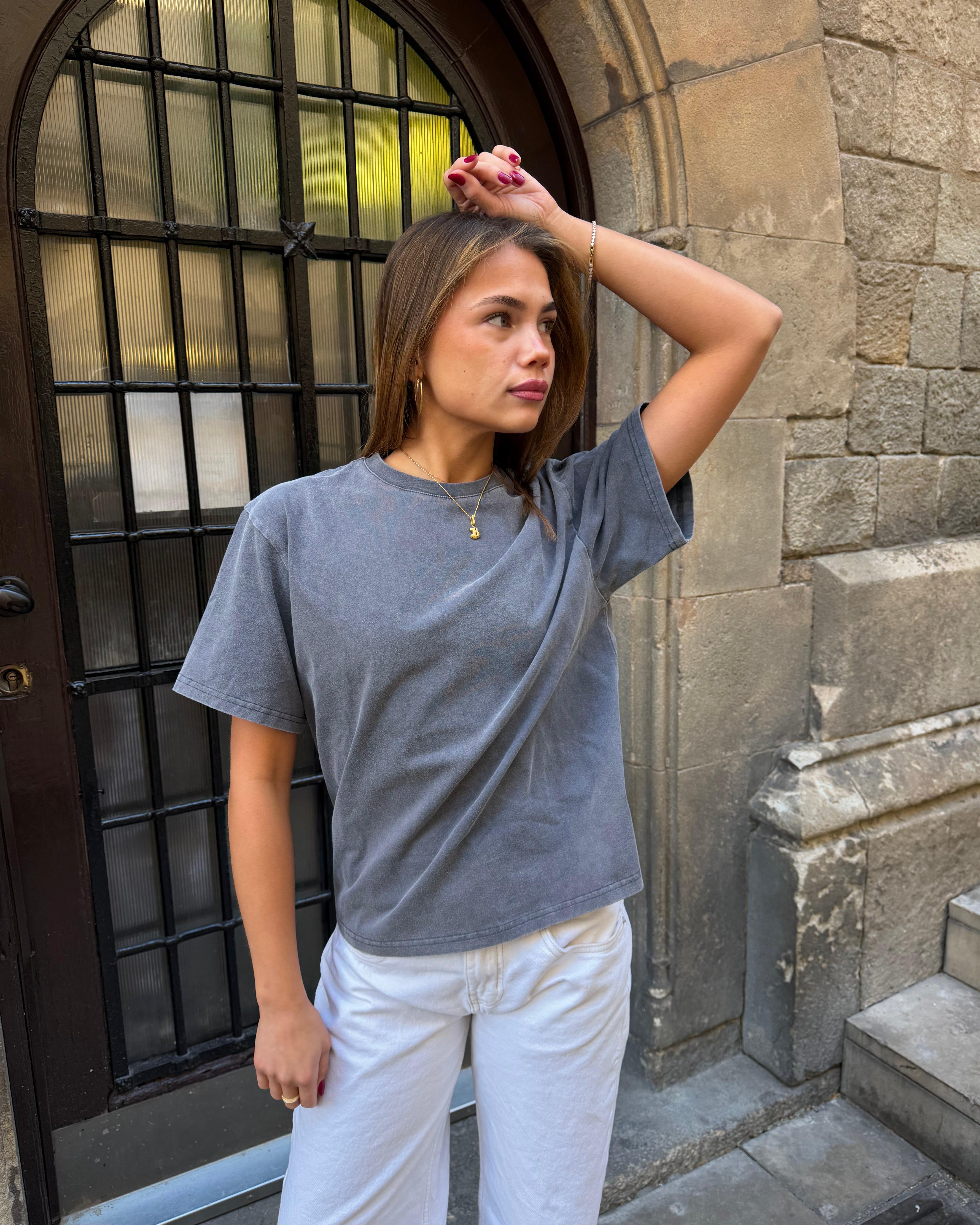 LYKKE WASHED TEE - GREY