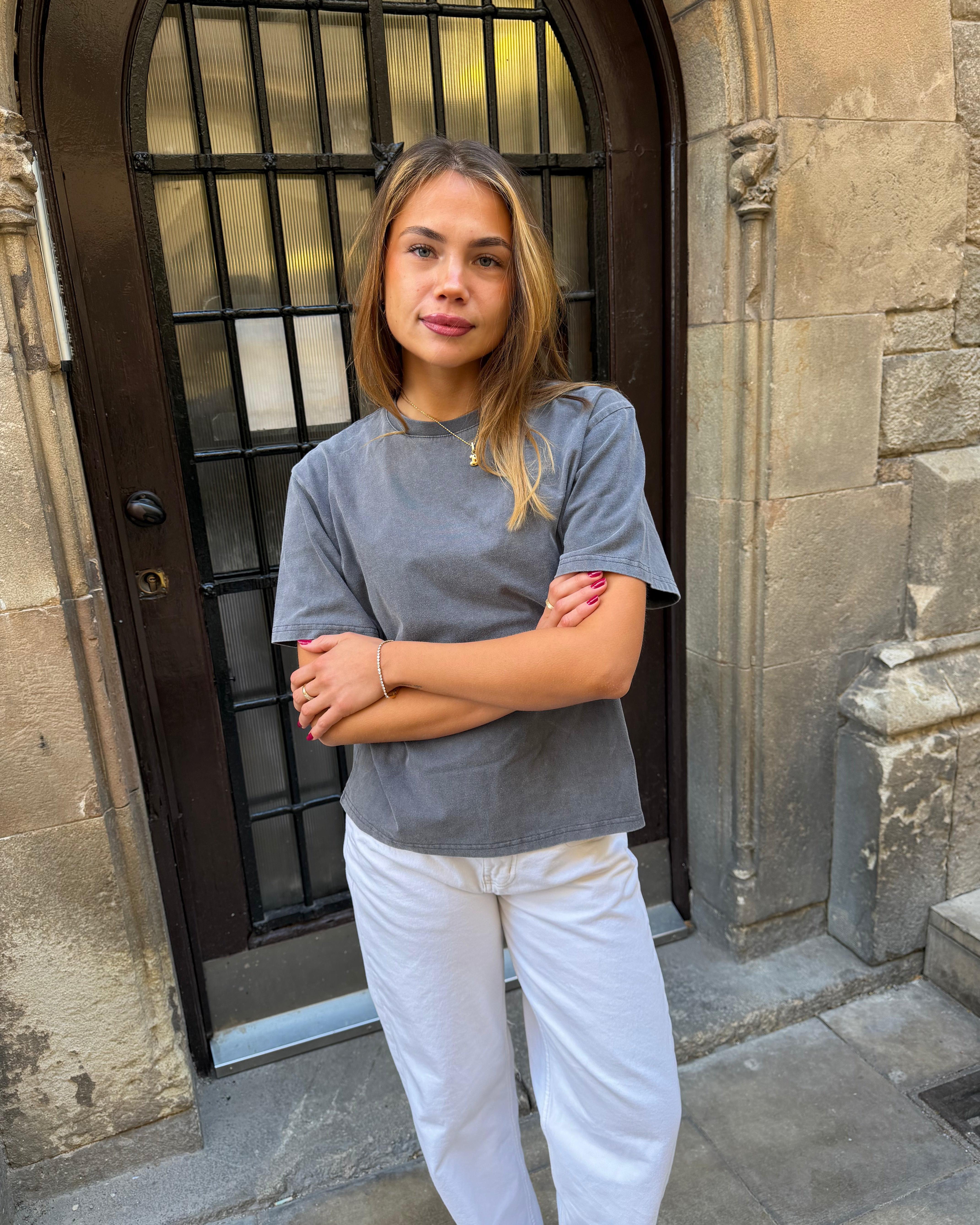 LYKKE WASHED TEE - GREY
