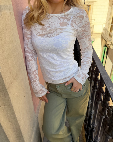 ALIX LACE TOP - WHITE