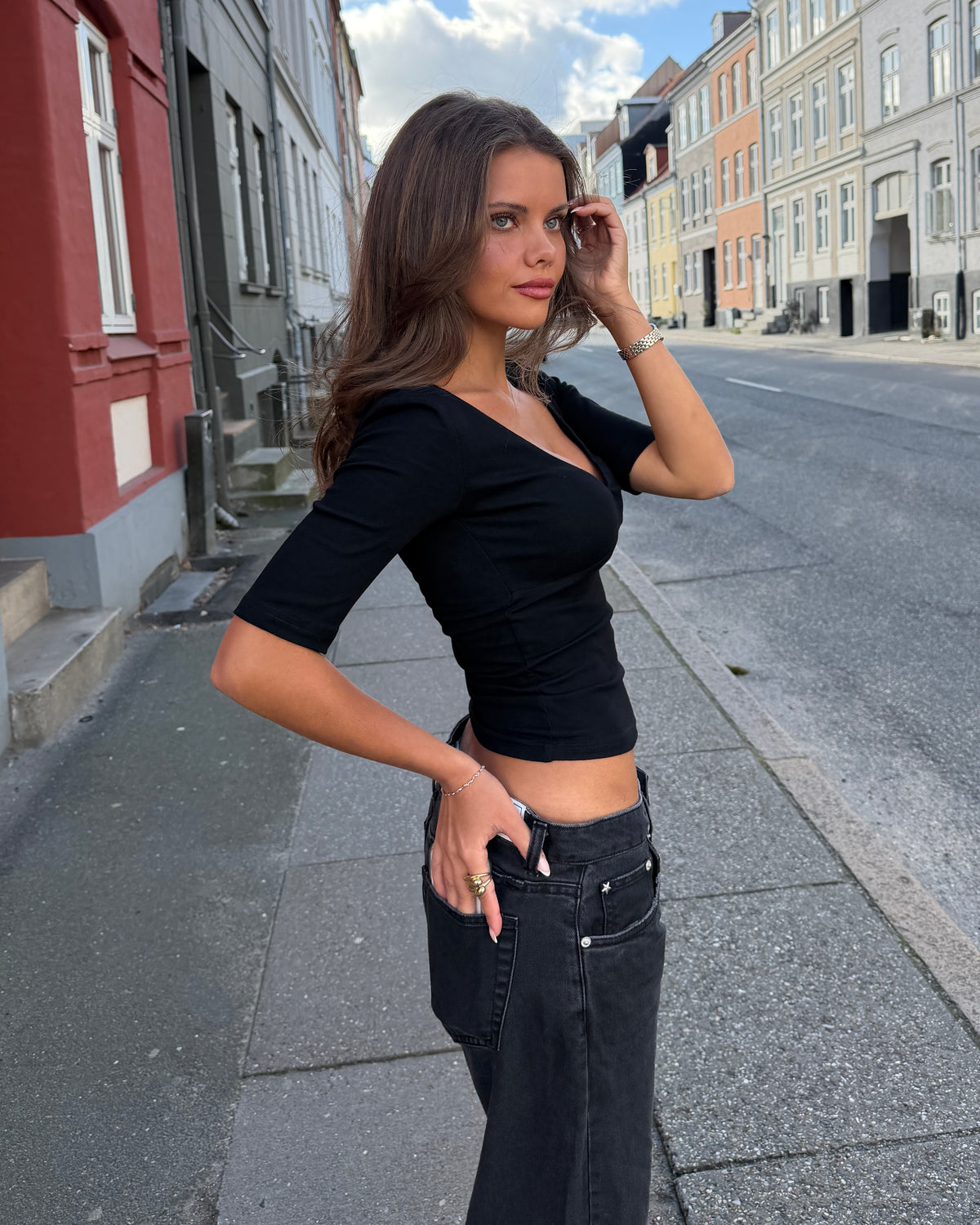 ELVIRA TOP - BLACK