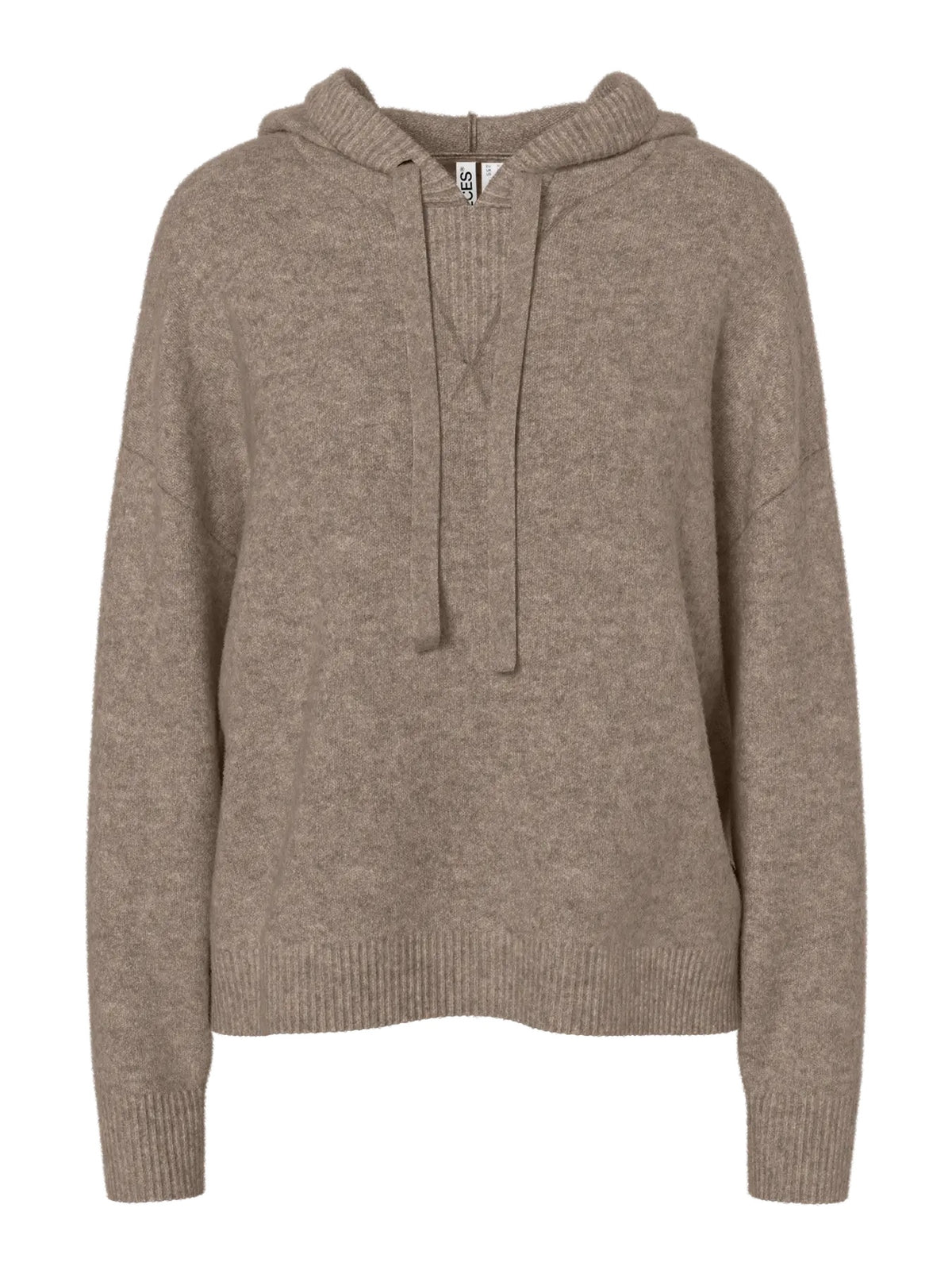 MALOU KNIT HOODIE - TAUPE GREY MELANGE - Dinvintageshop