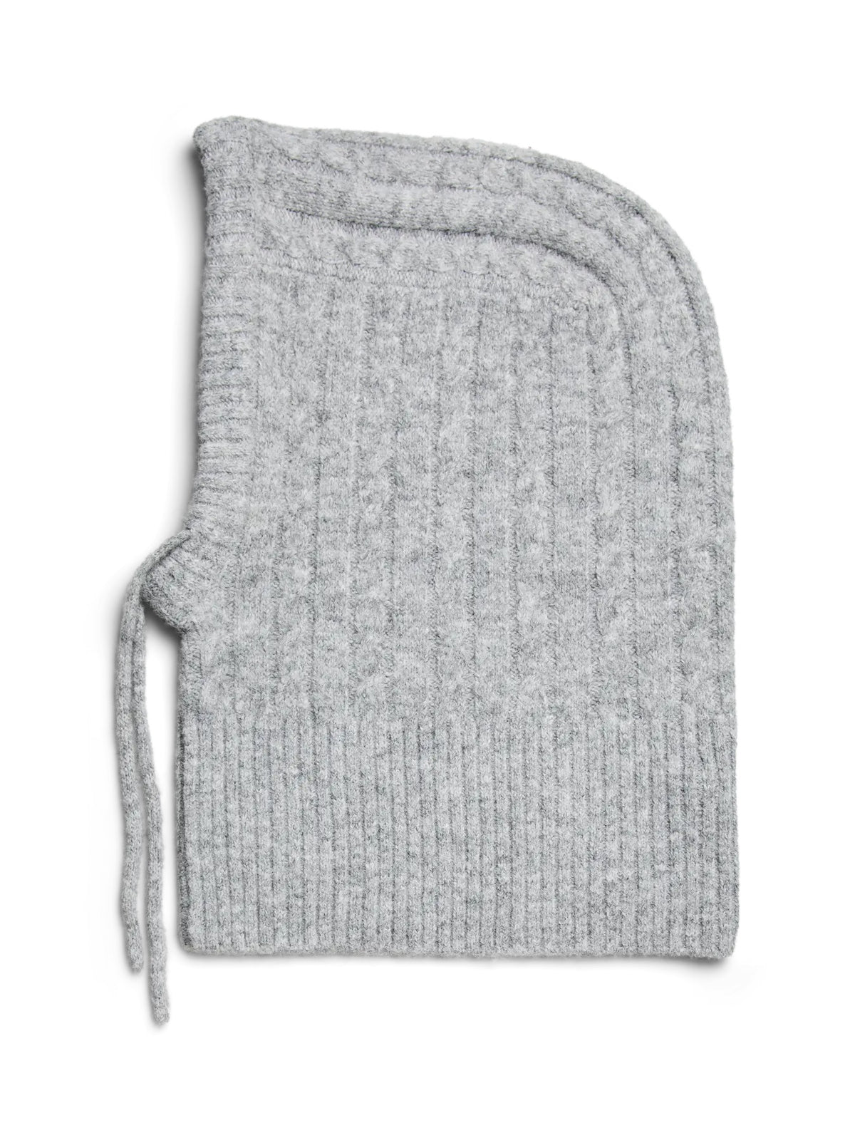 NAMBI CABLE BALACLAVA - LIGHT GREY MELANGE - Dinvintageshop