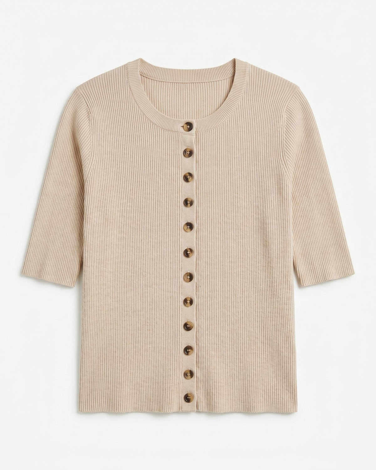 TANJA 3/4 KNIT i beige fra DinVintageShop