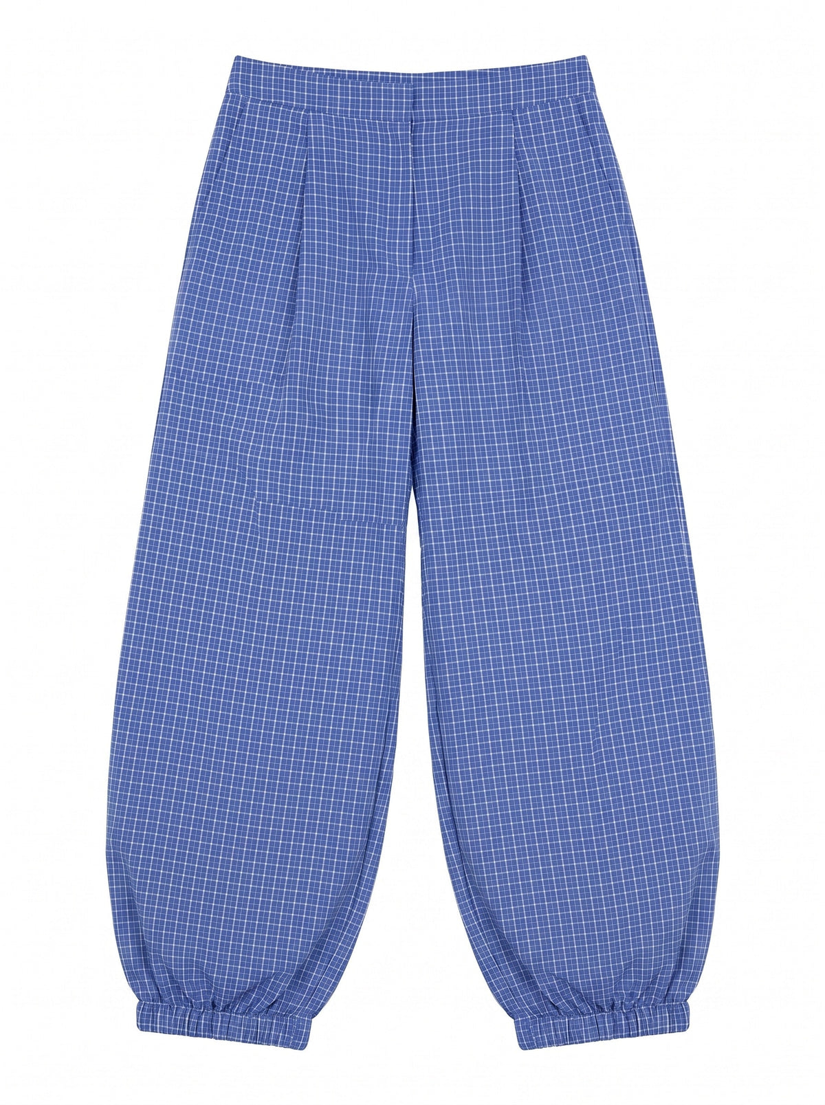 JULIA BALLOON PANTS - BLUE CHECK