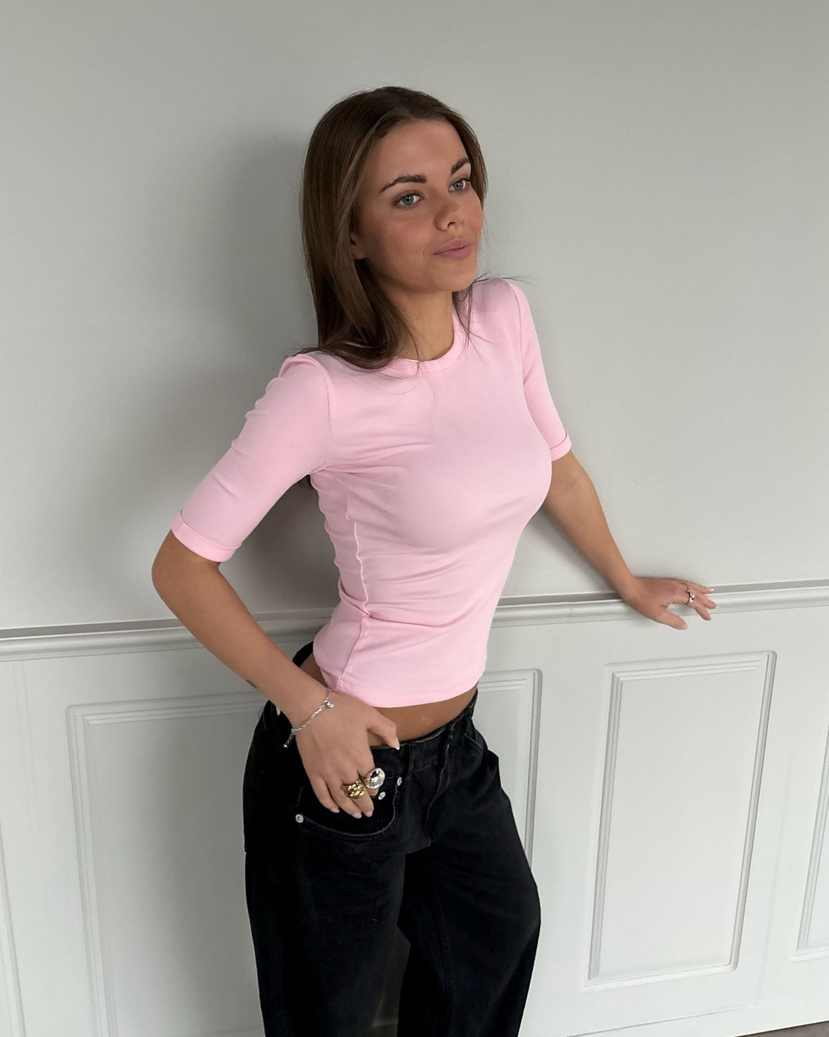TINE 3/4 SLEEVE T-SHIRT - LIGHT PINK