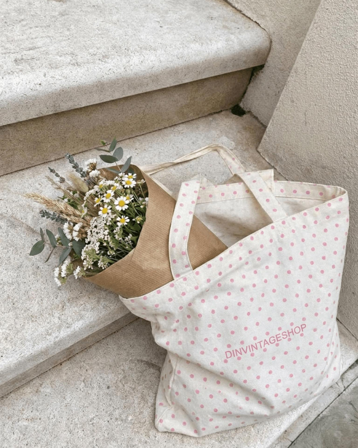 TOTEBAG - PINK DOTS